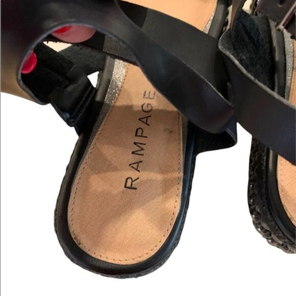 Rampage Sz 9‎ Kinnect Black Ankle Strap Sandals - Picture 3 of 8